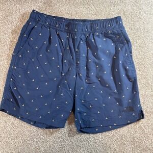 The North Face FlashDry Shorts Mens S Navy Blue Tent Print Elastic Waist